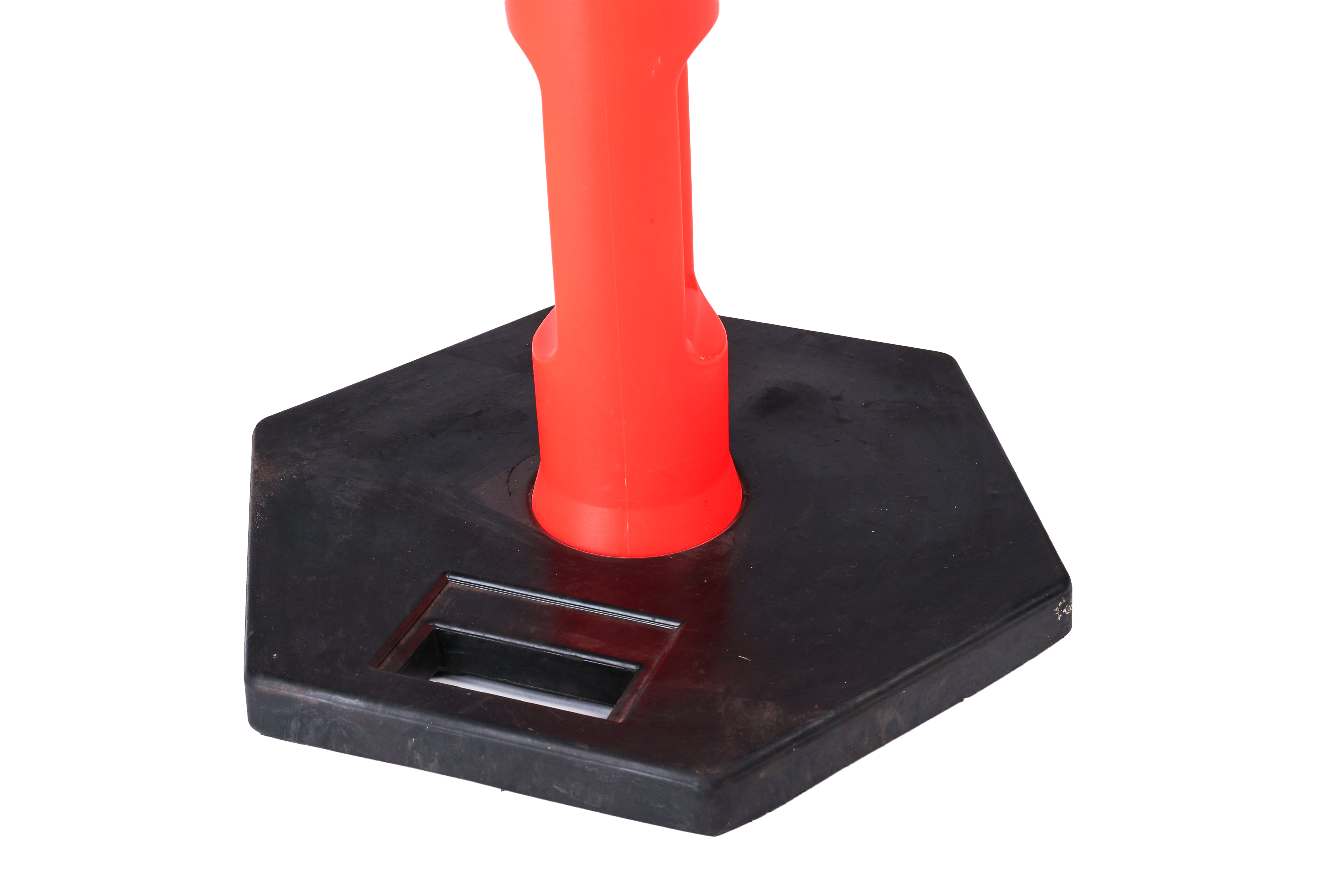 Orange Traffic Delineator Posts Cones with Reflective Collars 