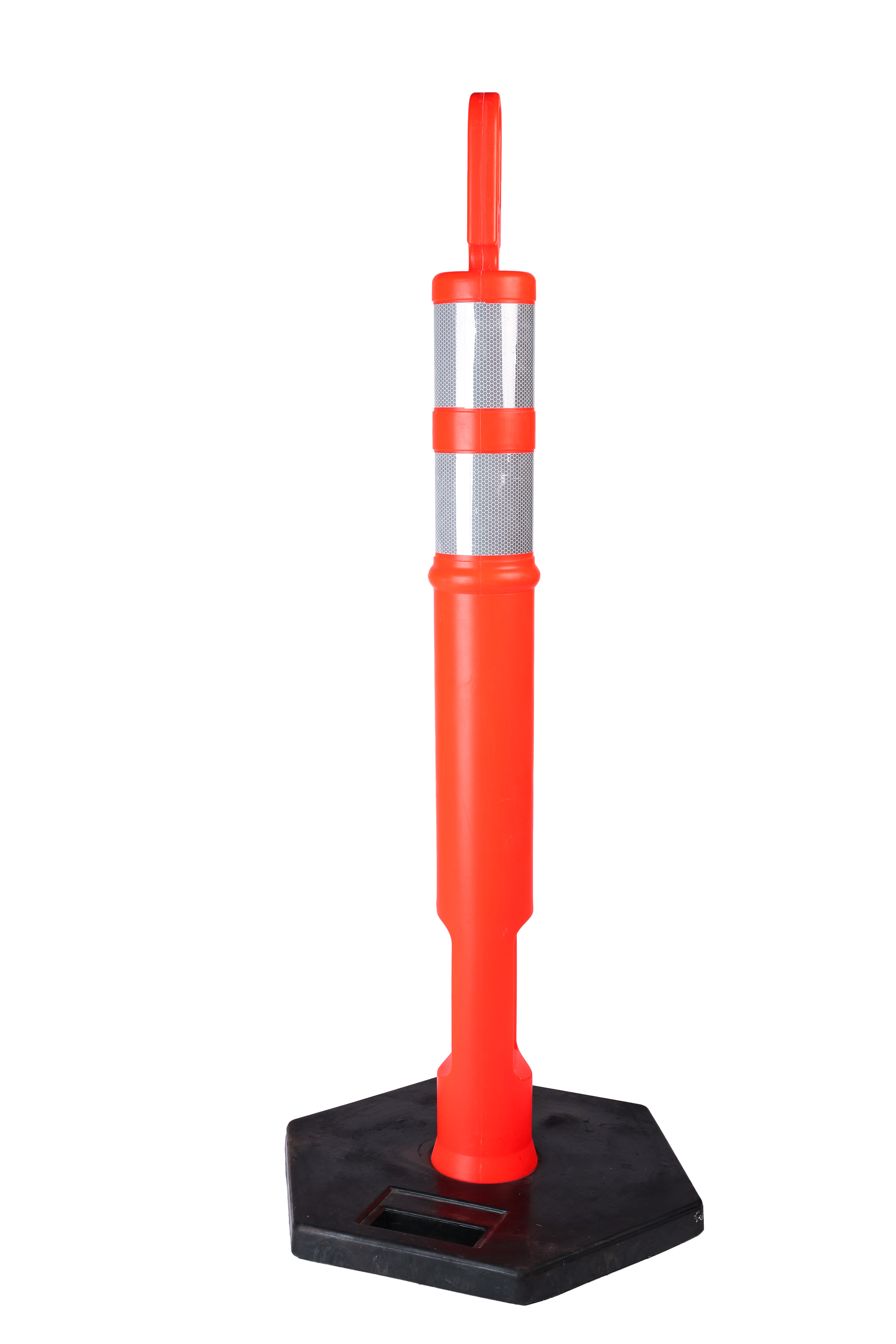 Orange Traffic Delineator Posts Cones with Reflective Collars 