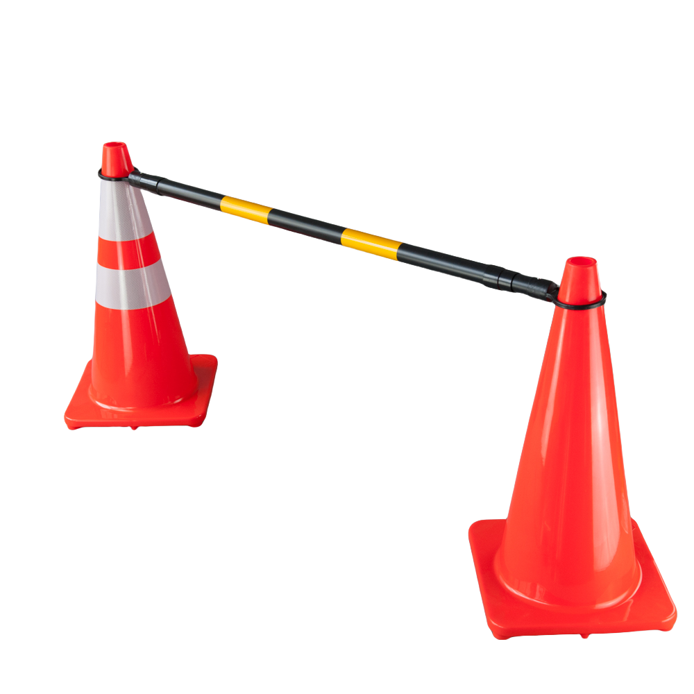 Yellow/Black Color Retractable Traffic Cone Bar