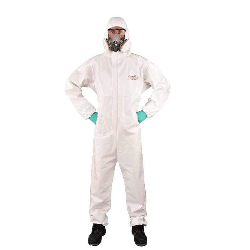 Disposable White Microporous Coveralls With Zipper DC-SF