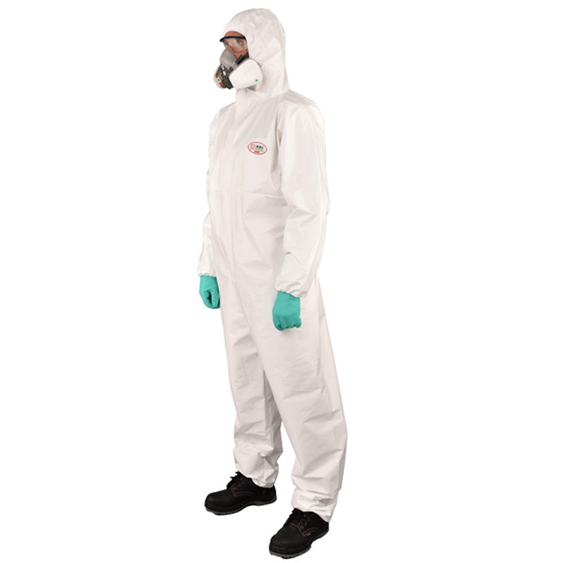 Disposable White Microporous Coveralls With Zipper DC-SF