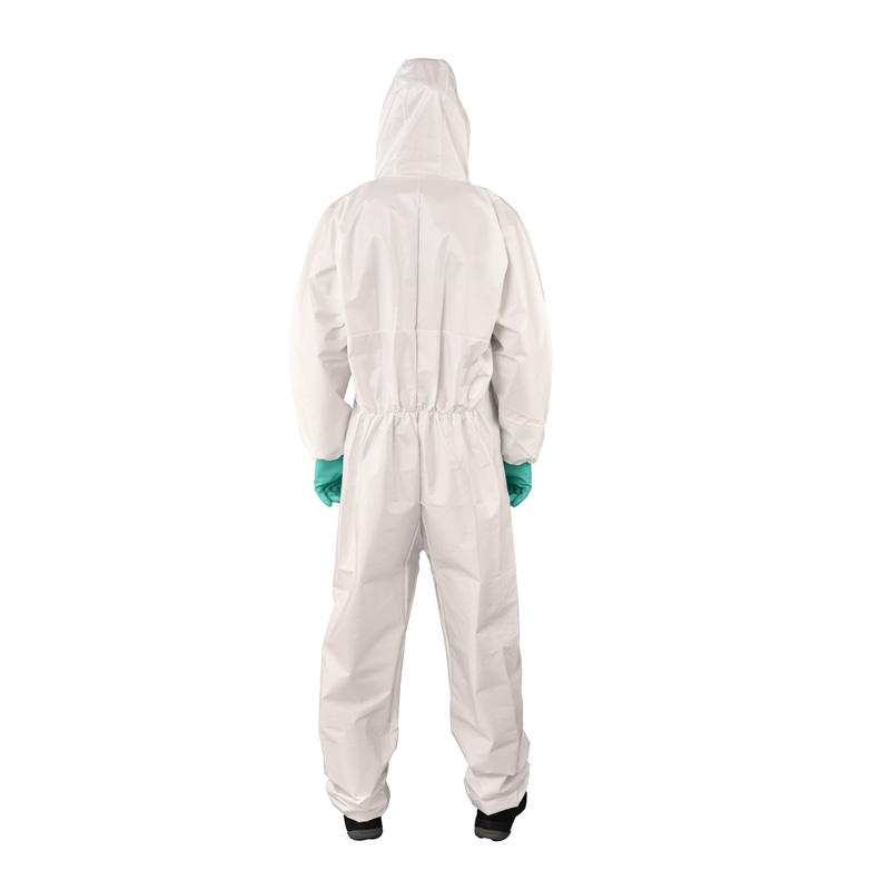 Disposable White Microporous Coveralls With Zipper DC-SF