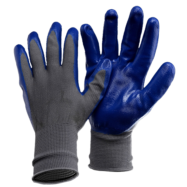 Smooth Nitrile Coated Work Gloves SLE-NL001 Blue