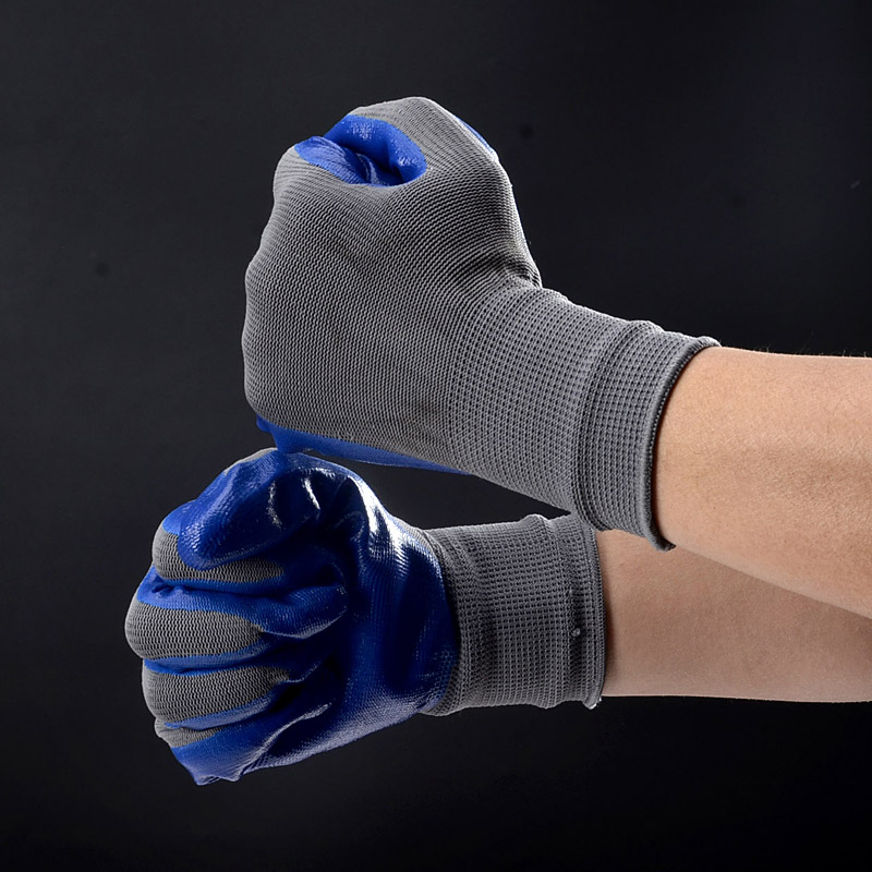 Smooth Nitrile Coated Work Gloves SLE-NL001 Blue