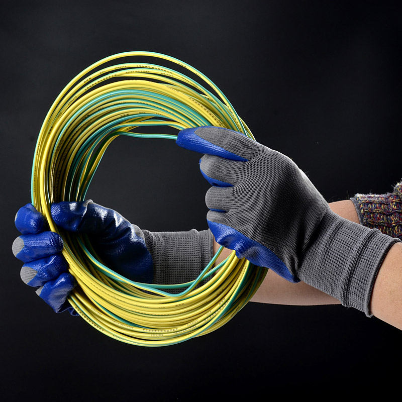 Smooth Nitrile Coated Work Gloves SLE-NL001 Blue