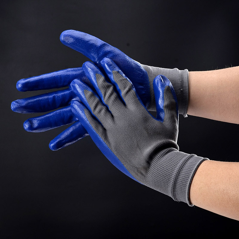 Smooth Nitrile Coated Work Gloves SLE-NL001 Blue