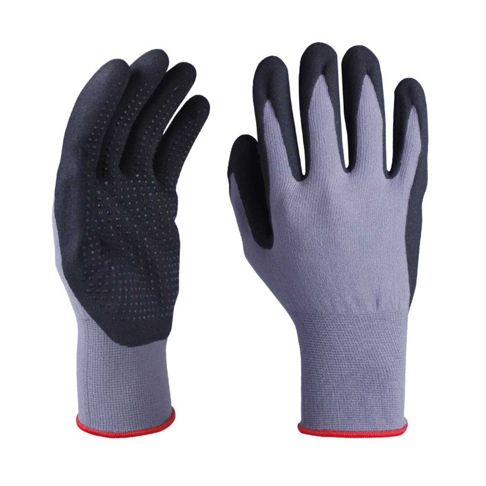 Nitrile Coated Safety Work Gloves With Dots SLE-NL005