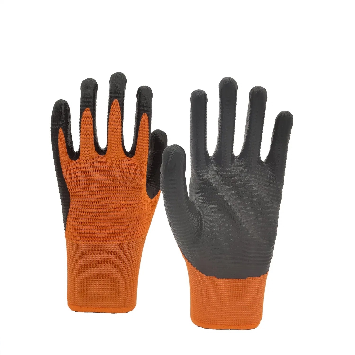 Anti-Oil Black Nitrile Coated Good Grip Orange U3 Liner Working Safety Gloves SLE-NL003
