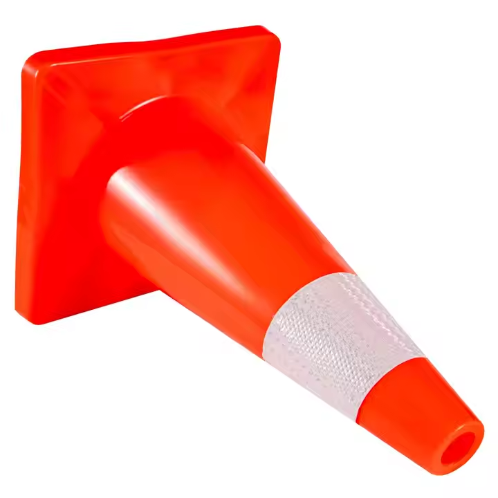 18'' Traffic Safety Cones with Reflective Collars Durable PVC orange Construction Road Cones 