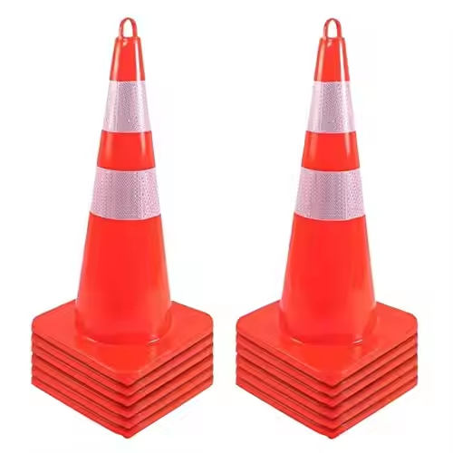 28'' Traffic Safety Cones Road Cones Fluorescent Orange with Reflectivebands for Construction