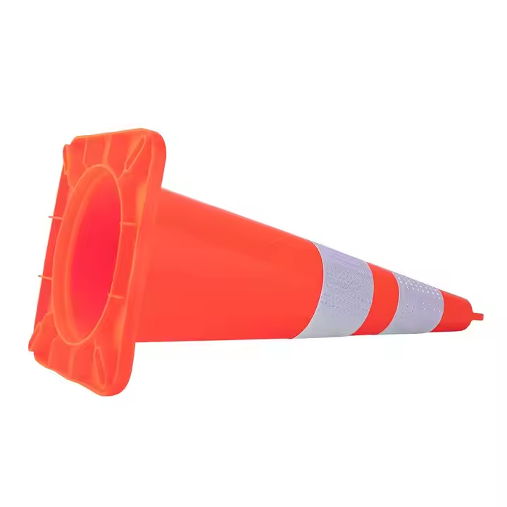 36 Inch Traffic Safety Cones With reflective collars Unbreakable PVC orange Construction Cone for Tr