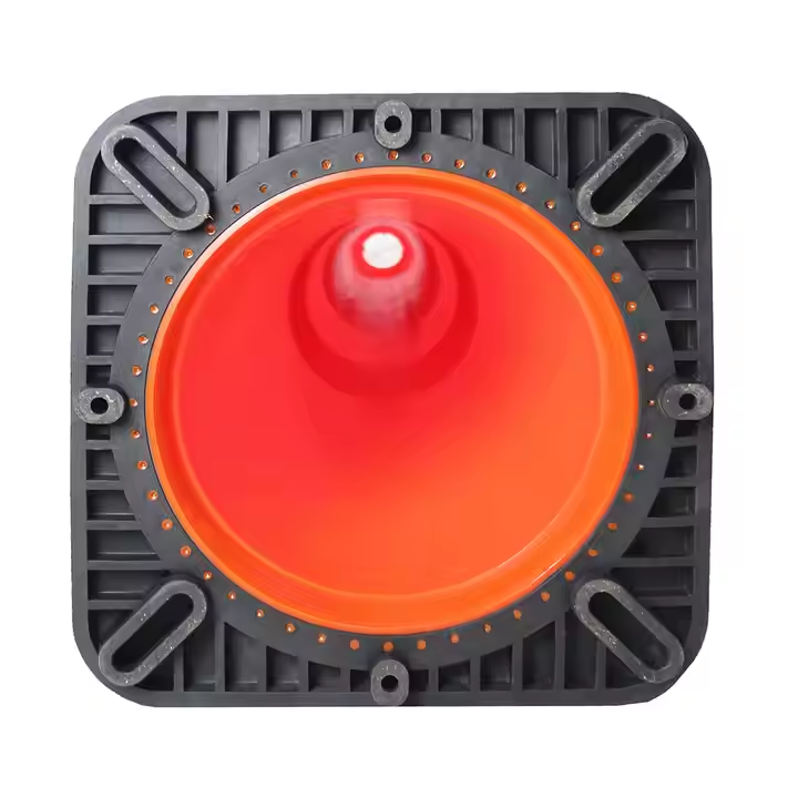 36'' height PVC traffic cone With Black Base and 3 pcs ReflectiveTapes wind-resistant durable Cone