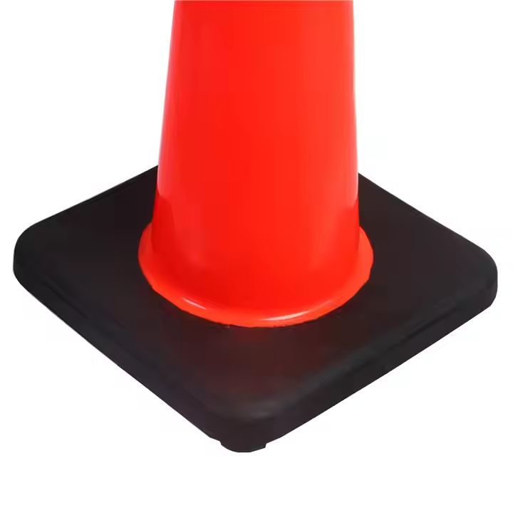 36'' Height PVC Traffic Road Cone Fluorescent Orange Cone with Black Base