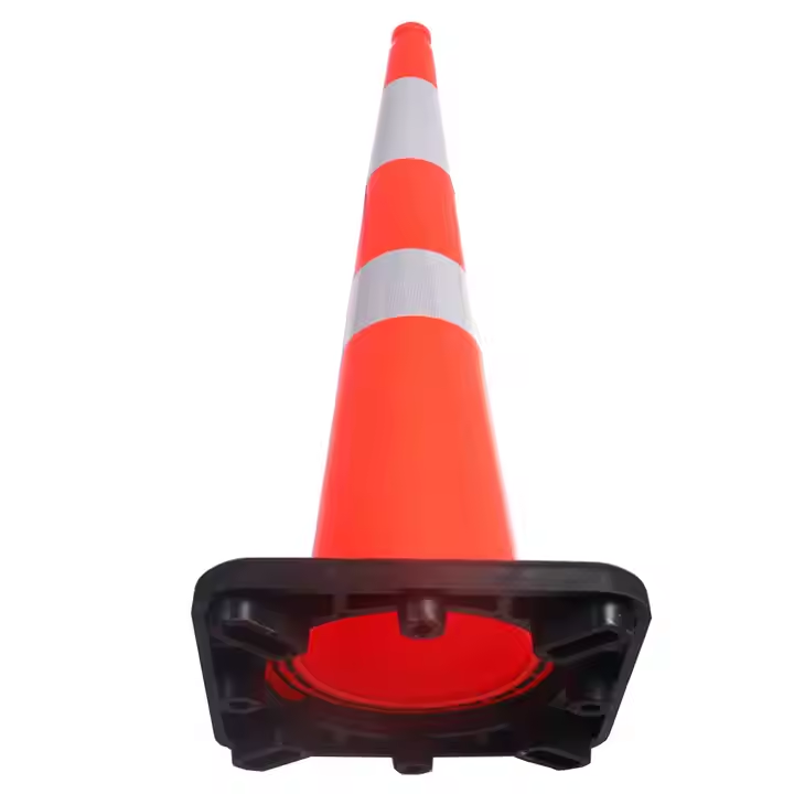36'' Height PVC Traffic Road Cone Fluorescent Orange Cone with Black Base