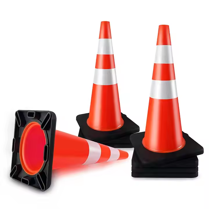 Manufacture Top Sale 70 cm Road Cone Flexible PVC Safety Used Traffic Cone