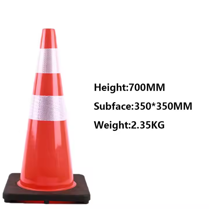 Manufacture Top Sale 70 cm Road Cone Flexible PVC Safety Used Traffic Cone