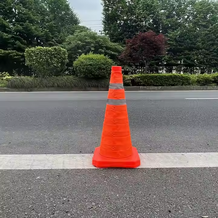  Collapsible Cone Retractable Height Foldable Cone With Warning Reflective Tape For Traffic Safety