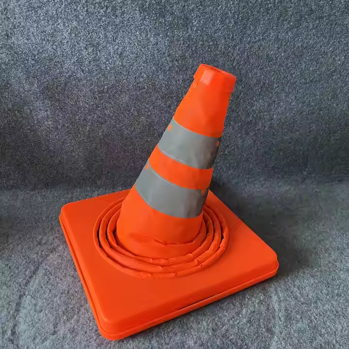  Collapsible Cone Retractable Height Foldable Cone With Warning Reflective Tape For Traffic Safety
