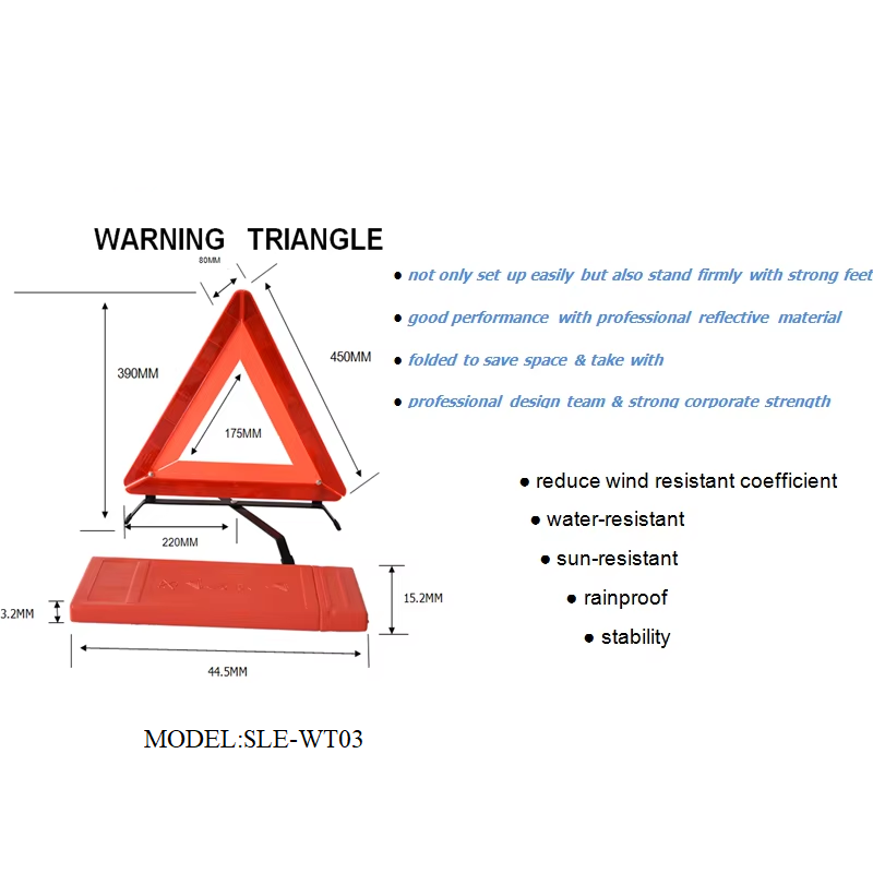 High Visible Roadside Safety Reflective Warning Triangle for Car Emergency