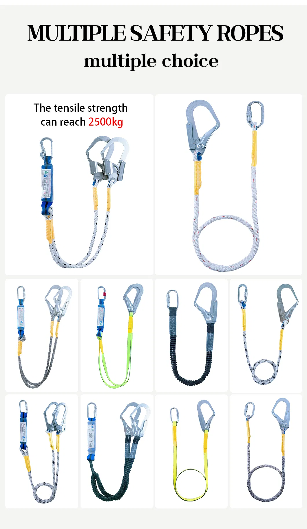 Polyester Five-Point Blue Yellow Full-Body Harness SLE-SHBD014