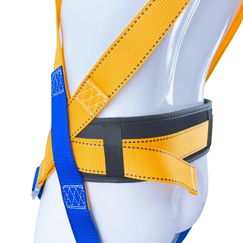 Polyester Five-Point Blue Yellow Full-Body Harness SLE-SHBD014