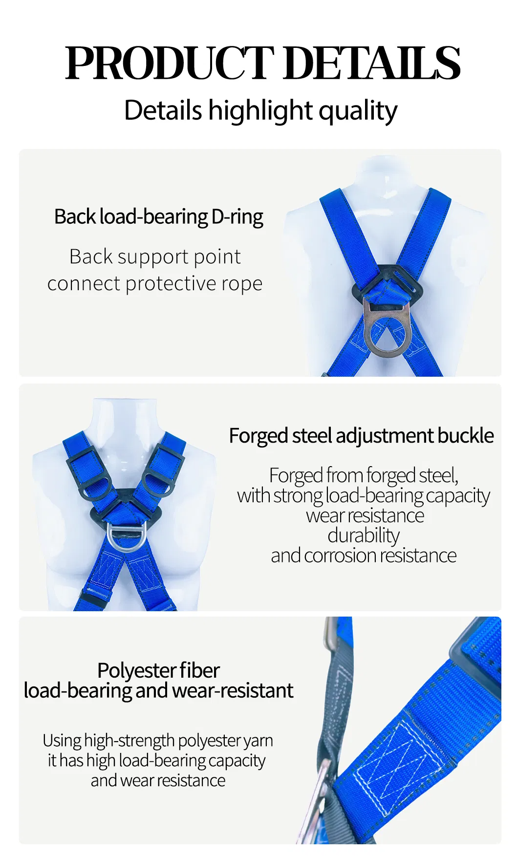 Durable Rope Access Construction Suspension Safety Harness SLE-SHBD017