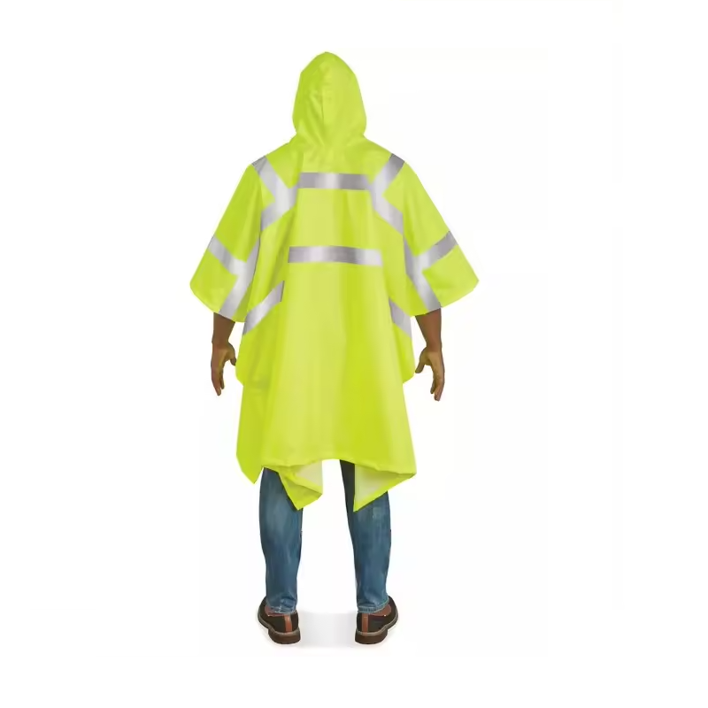 Waterproof Lightweight Hi Vis Reflective Safety PVC Rain Ponchos