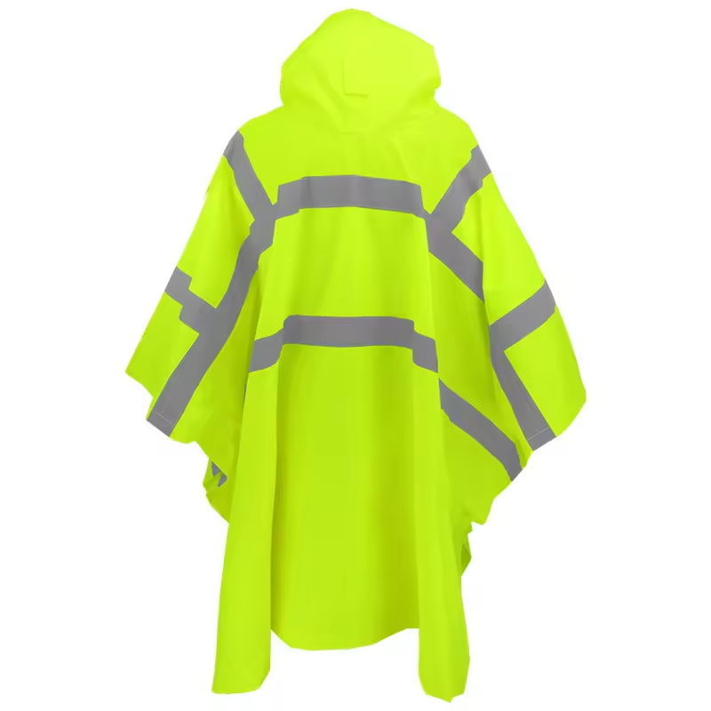 Waterproof Lightweight Hi Vis Reflective Safety PVC Rain Ponchos