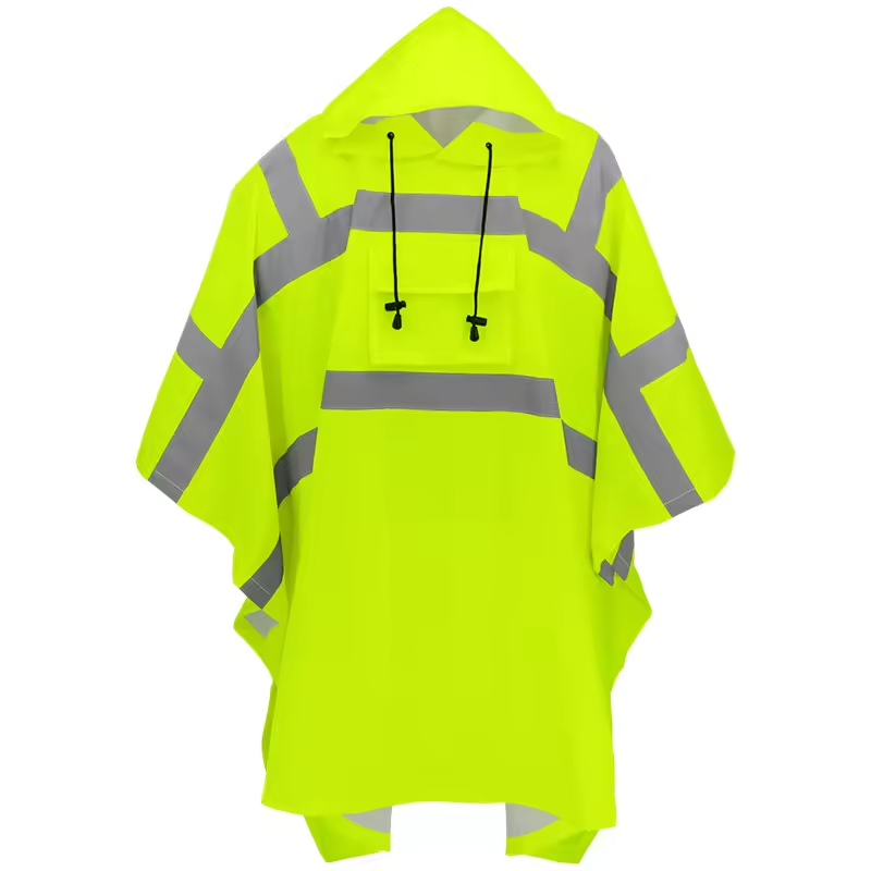 Waterproof Lightweight Hi Vis Reflective Safety PVC Rain Ponchos