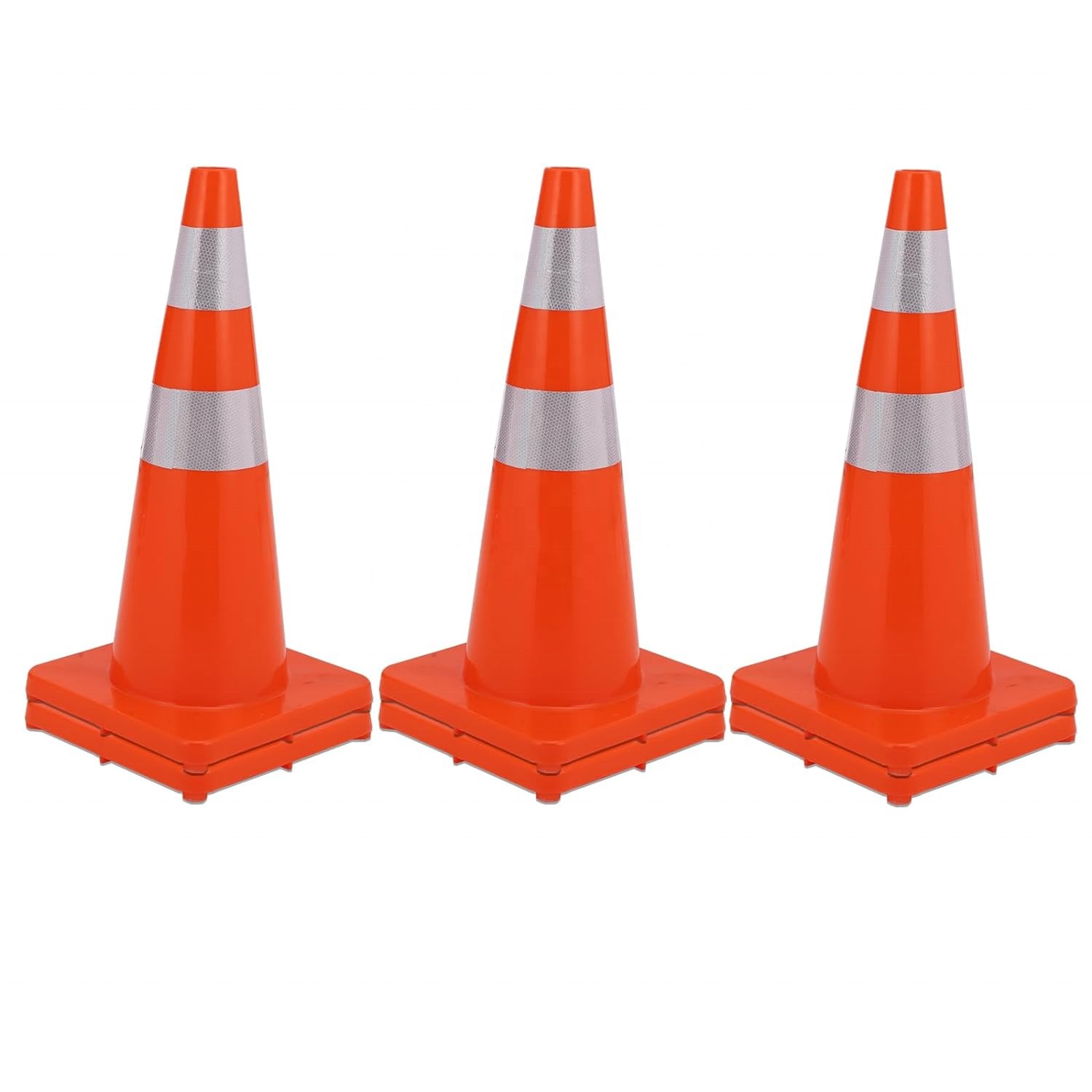 One Color PVC Traffic Cone | Flexible One-Piece Cone