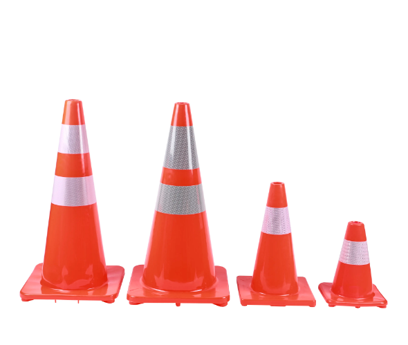 One Color PVC Traffic Cone | Flexible One-Piece Cone