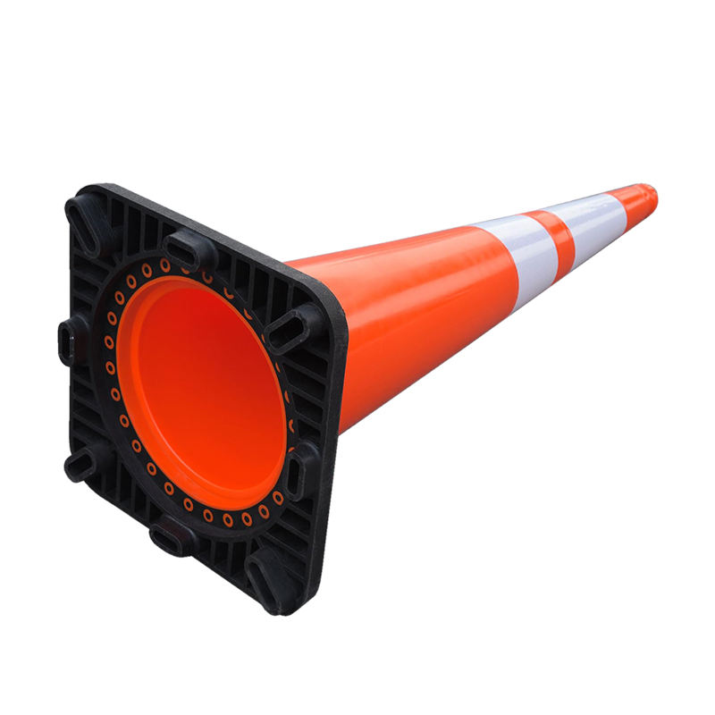 PVC Traffic Cone with Black Base | One-Piece