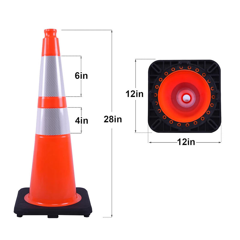 PVC Traffic Cone with Black Base | One-Piece