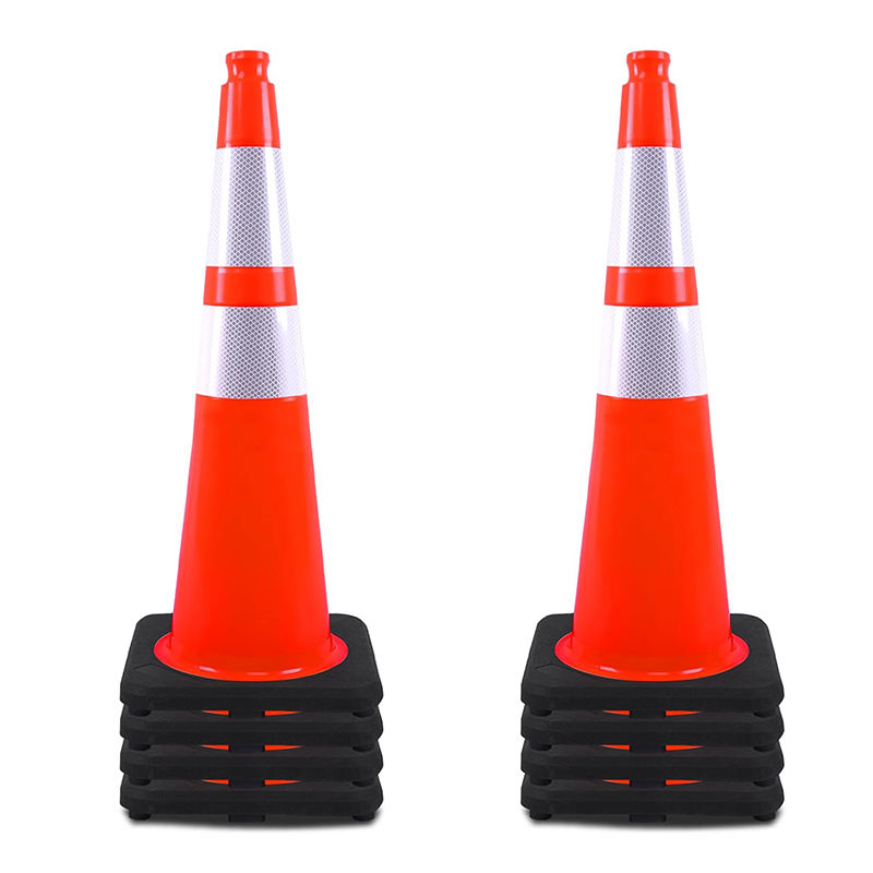 PVC Traffic Cone with Black Base | One-Piece