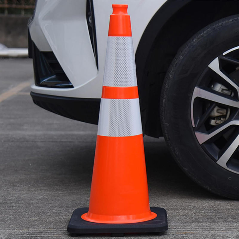 PVC Traffic Cone with Black Base | One-Piece