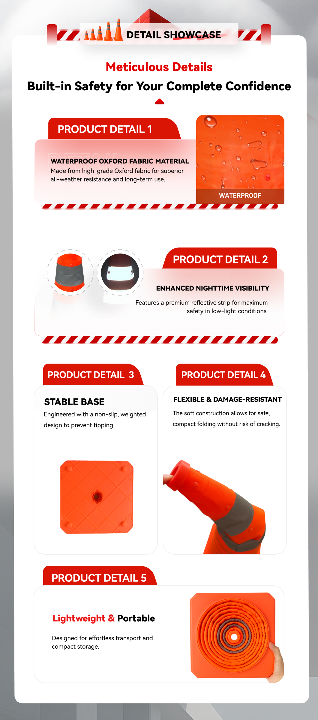 18'' Folding Traffic Cones