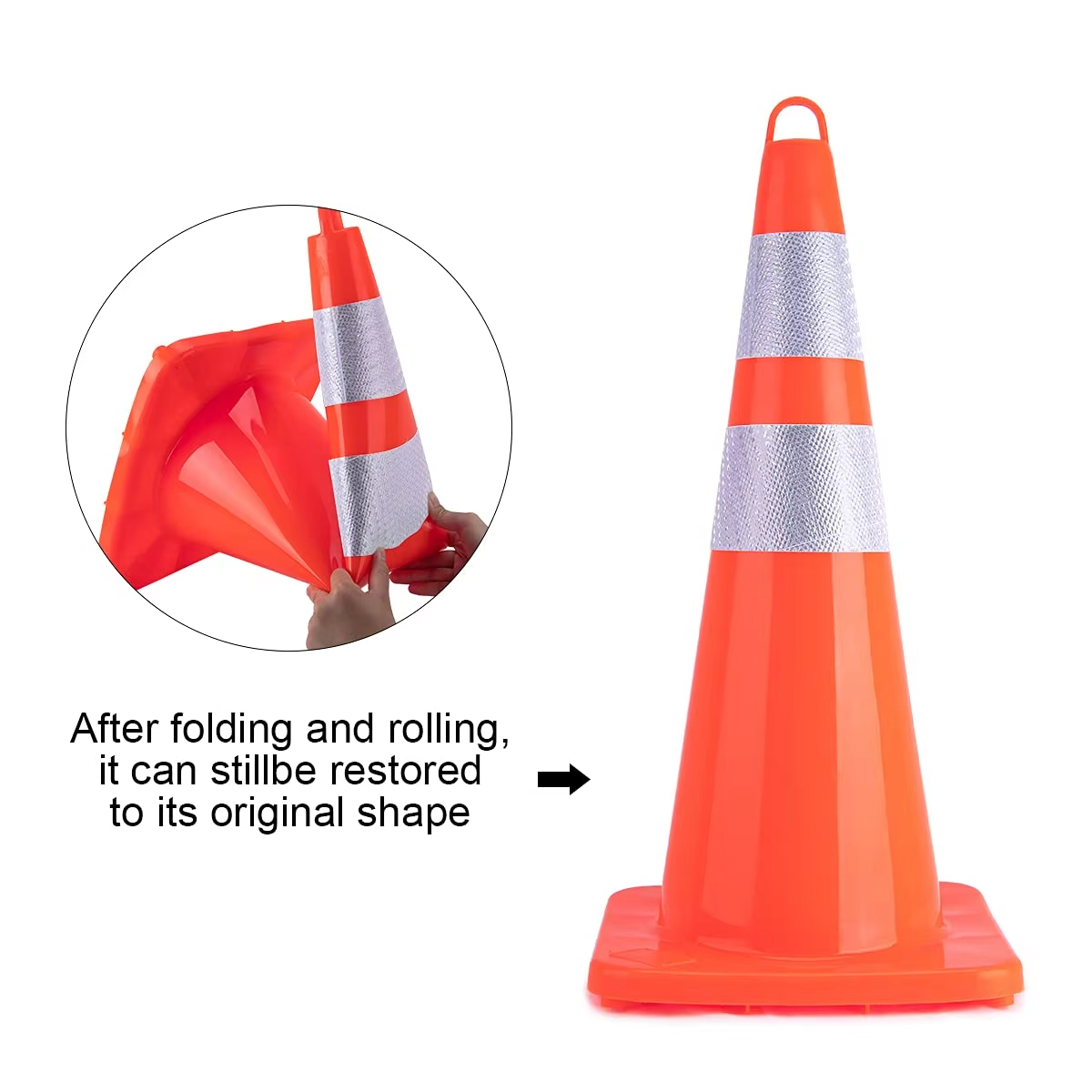 70cm Ring Top PVC Traffic Cone 